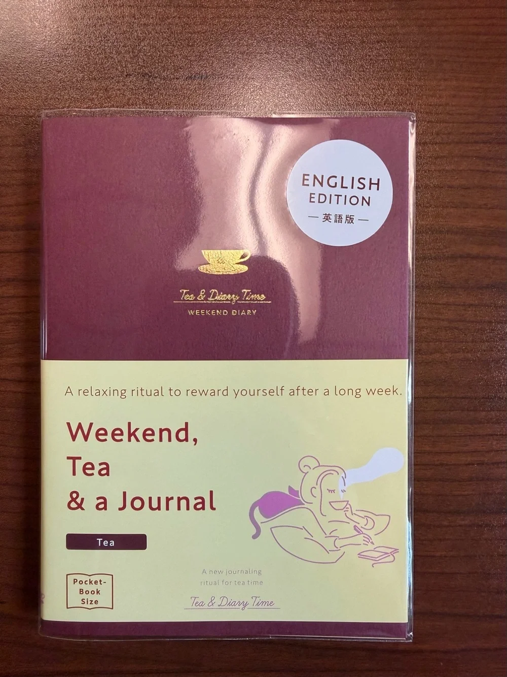 Weekend Tea & a Journal - Burgundy/Yellow